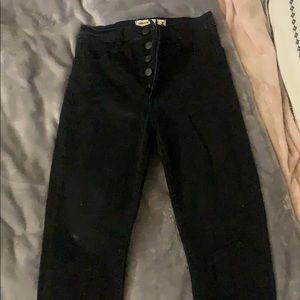Black Button Up Garage Jeans